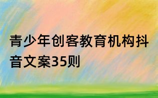 青少年創(chuàng)客教育機(jī)構(gòu)抖音文案35則