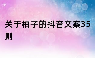 關于柚子的抖音文案35則