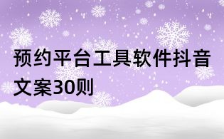 預(yù)約平臺(tái)工具軟件抖音文案30則