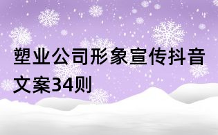 塑業公司形象宣傳抖音文案34則