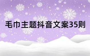 毛巾主題抖音文案35則