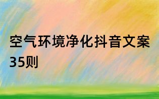 空氣環(huán)境凈化抖音文案35則