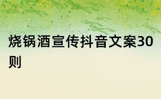 燒鍋酒宣傳抖音文案30則