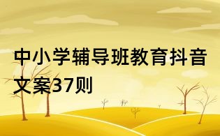 中小學輔導班教育抖音文案37則
