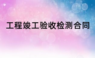 工程竣工驗收檢測合同