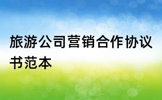 旅游公司營銷合作協(xié)議書范本