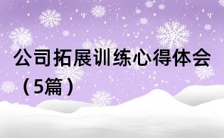 公司拓展訓練心得體會(5篇)
