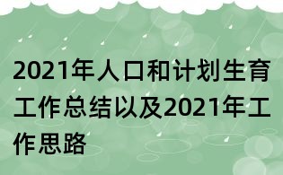 2021年人口和計劃生育工作總結(jié)以及2021年工作思路