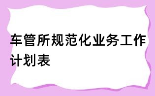 車管所規(guī)范化業(yè)務(wù)工作計(jì)劃表