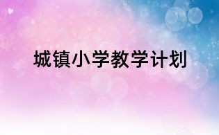 城鎮(zhèn)小學教學計劃
