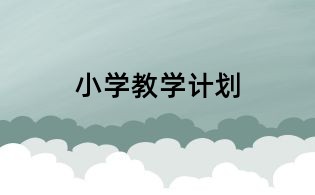 小學(xué)教學(xué)計劃