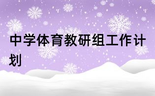 中學體育教研組工作計劃