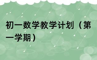 初一數(shù)學(xué)教學(xué)計(jì)劃（第一學(xué)期）