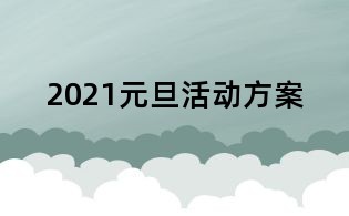 2021元旦活動方案