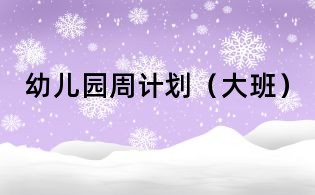 幼兒園周計劃(大班)