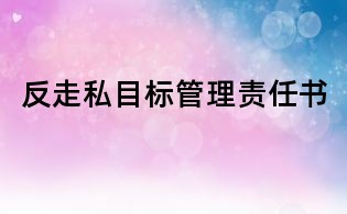 反走私目標(biāo)管理責(zé)任書(shū)