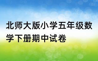 北師大版小學(xué)五年級數(shù)學(xué)下冊期中試卷