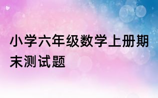小學六年級數學上冊期末測試題