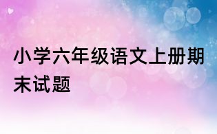 小學(xué)六年級(jí)語(yǔ)文上冊(cè)期末試題