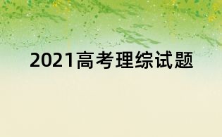 2021高考理綜試題
