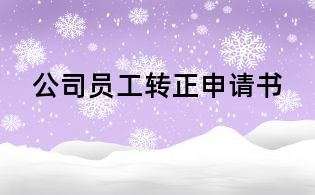 公司員工轉(zhuǎn)正申請(qǐng)書