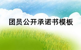 團(tuán)員公開(kāi)承諾書(shū)模板