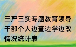 三嚴三實專題教育領(lǐng)導(dǎo)干部個人邊查邊學(xué)邊改情況統(tǒng)計表