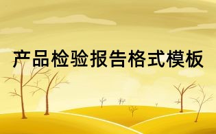 產(chǎn)品檢驗(yàn)報(bào)告格式模板