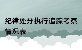 紀(jì)律處分執(zhí)行追蹤考察情況表