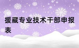 援藏專業(yè)技術干部申報表