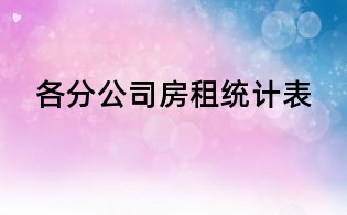 各分公司房租統(tǒng)計表