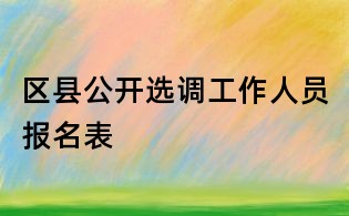 區(qū)縣公開選調(diào)工作人員報(bào)名表
