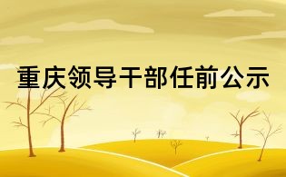 重慶領導干部任前公示