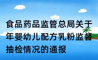 食品藥品監(jiān)管總局關(guān)于年嬰幼兒配方乳粉監(jiān)督抽檢情況的通報