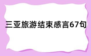 三亞旅游結(jié)束感言67句