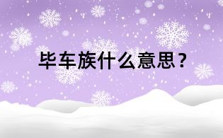 畢車族什么意思？
