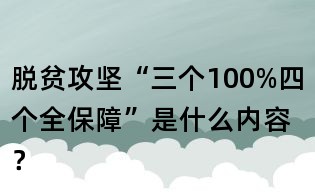 脫貧攻堅“三個100%四個全保障”是什么內容？