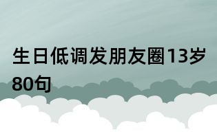 生日低調(diào)發(fā)朋友圈13歲80句