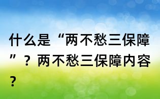 什么是“兩不愁三保障”？?jī)刹怀钊Ｕ蟽?nèi)容？