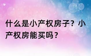 什么是小產權房子？小產權房能買嗎？