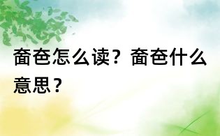 奤夿怎么讀？奤夿什么意思？