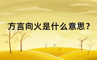 方言向火是什么意思？